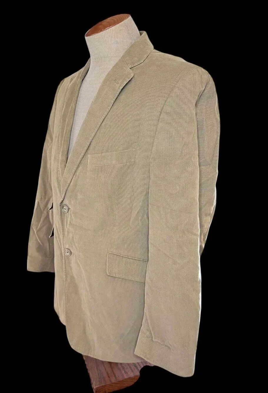 Madison Corduroy Men’s Blazer Sport Coat 42S Tan Khaki
